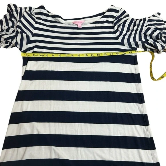 Lilly Pulitzer Lula Dress size Large, navy and white stripes - Picture 7 of 9